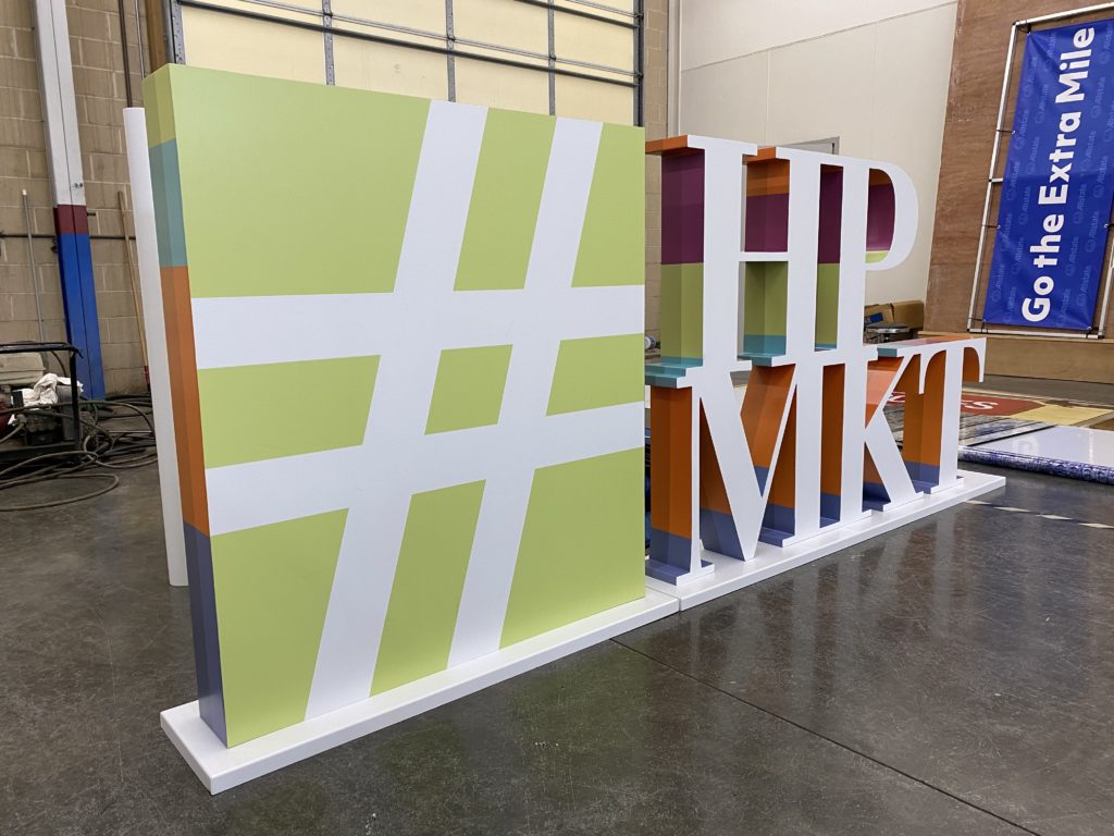 A look at the #HPMKT sign we produced for the High Point Market in our shop.